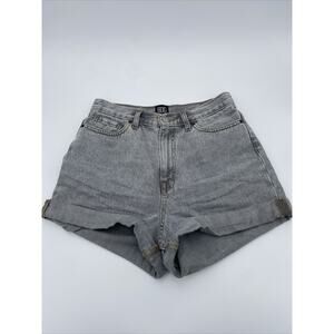 BDG Urban Outfitters Mom High Rise Jean Shorts Gray Cuffed Womens 28 Denim